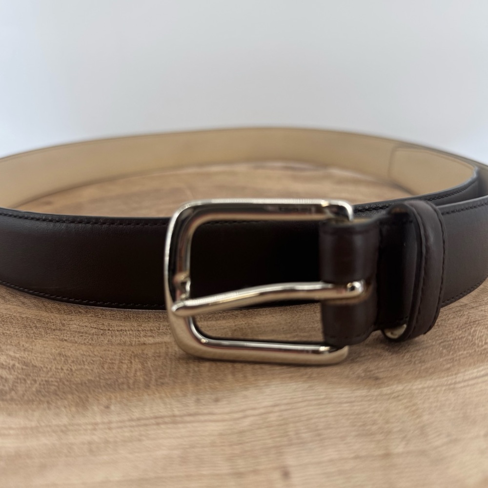 Coach Brown Leather Belt F66100 Silver Buckle – Size 42 / 111.8 cm